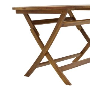Folding table Falov natural acacia wood solid 130x80x72cm