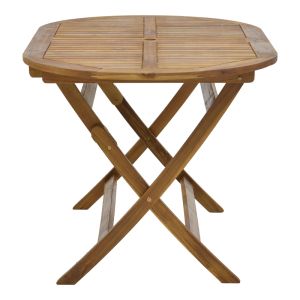 Folding table Falov natural acacia wood solid 130x80x72cm