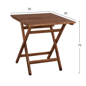 Folding table Limnos 70x70x75cm impregnated Hm5648,01