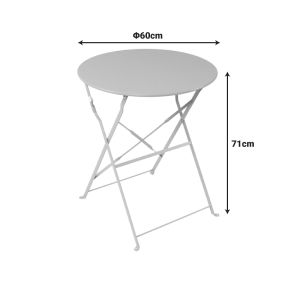 Folding metal bistro table in olive green, 60x71 cm