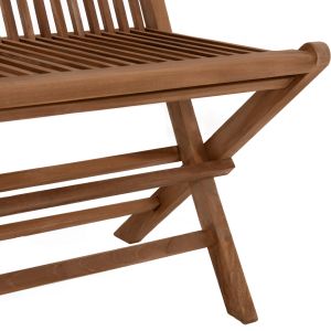 Folding bench Kendall Hm9541 made of solid teak wood in natural color 120x62x89hcm