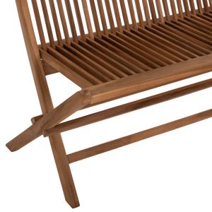 Folding bench Kendall Hm9541 made of solid teak wood in natural color 120x62x89hcm
