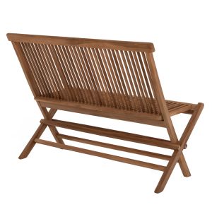 Folding bench Kendall Hm9541 made of solid teak wood in natural color 120x62x89hcm