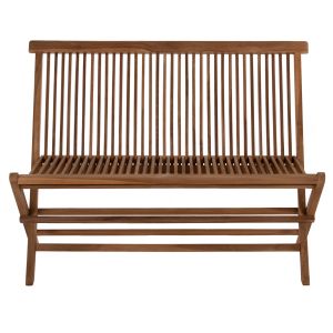 Folding bench Kendall Hm9541 made of solid teak wood in natural color 120x62x89hcm