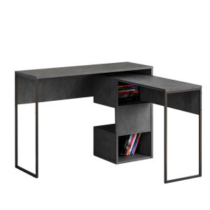Folding desk Badau melamine in dark gray 110x37x77cm
