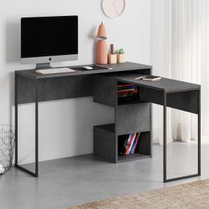 Folding desk Badau melamine in dark gray 110x37x77cm
