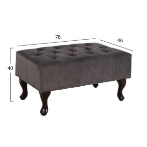 Set - Polina armchair and Emma stool, gray plush T, Chesterfield Hm11053,10