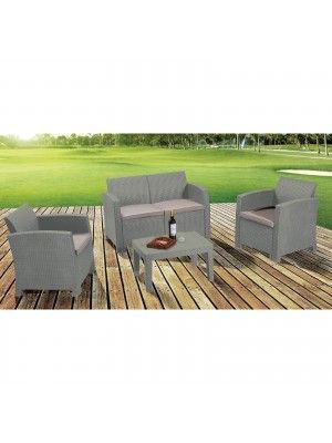 Savanna set two-seater sofa, table and 2 armchairs ε352.1
