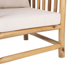 Ticky 4-piece garden furniture set, teak wood, Hm9340, cushions
