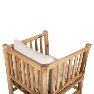 Ticky 4-piece garden furniture set, teak wood, Hm9340, cushions