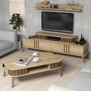 2-piece living room set Hm11848.01 natural oak color