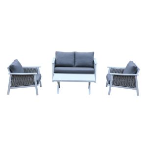 4-piece living room set Federiko white 145x87x78cm