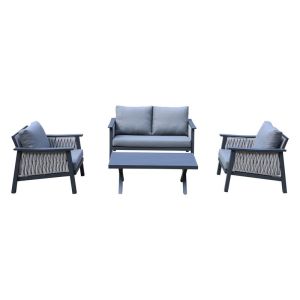 4-piece living room set Federiko gray color 145x87x78cm