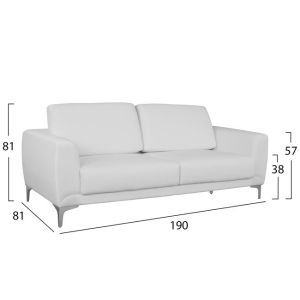 Sofa set Kenzie white leather Hm10329,01