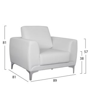 Sofa set Kenzie white leather Hm10329,01