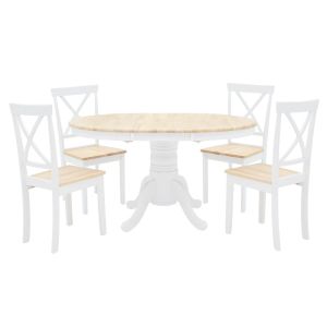 Hug extendable dining table set with 4 chairs