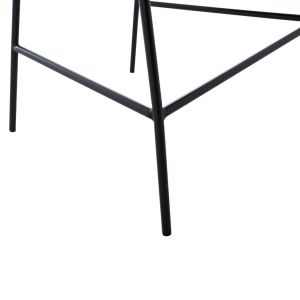 Gray plush medium-high bar stool ημ8734,01 60x55x100cm