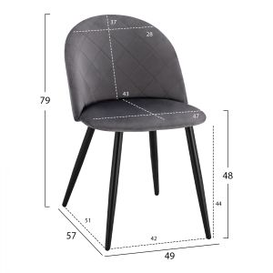 Gray plush chair Hm8731,11