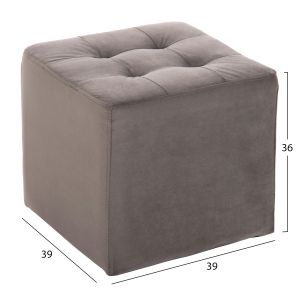 Gray plush stool-chest Punk Hm264,11 39χ39χ36hcm
