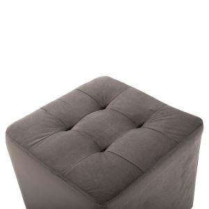 Gray plush stool-chest Punk Hm264,11 39χ39χ36hcm