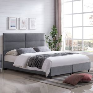 Grey velvet bed Milo Hm628,10 for mattress 180x200cm
