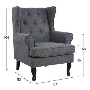 Gray armchair Brandon textile Hm3073,10