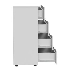 Chest of drawers Afina MDF glossy white 90x44x101cm