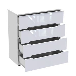 Chest of drawers Afina MDF glossy white 90x44x101cm