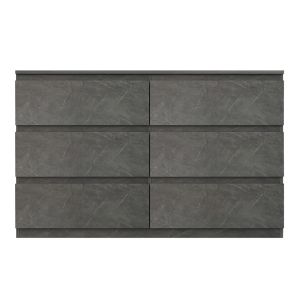 Chest of drawers Cindy 6 drawers marble gray 120x40x75cm