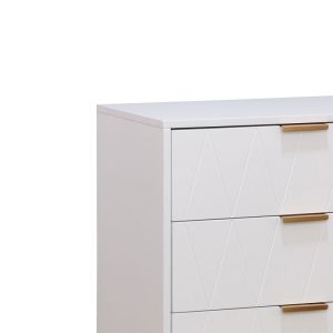 Culture chest of drawers - white, 4 drawers, gold hardware 60x34x91cm