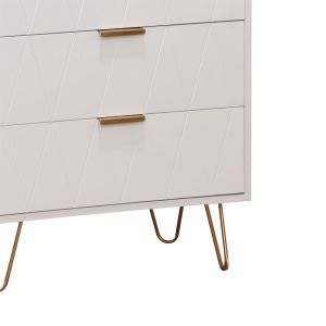 Culture chest of drawers - white, 4 drawers, gold hardware 60x34x91cm