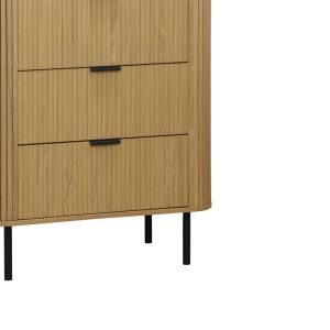 Scandi chest of drawers with 4 drawers in natural color, 79x46x115cm