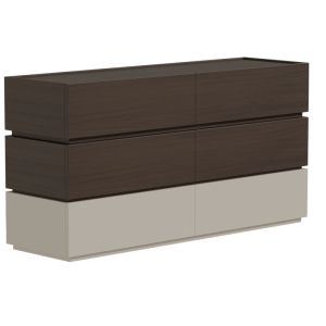 Sonlen chest of drawers made of melamine and MDF in a walnut-beige shade 120x40x72cm