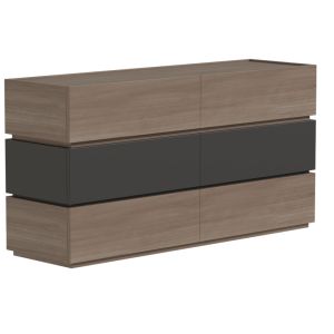 Sonlen chest of drawers made of melamine and MDF in anthracite-light walnut color 120x40x72cm