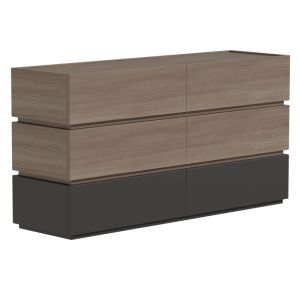 Sonlen chest of drawers made of melamine and MDF in anthracite-light walnut color 120x40x72cm