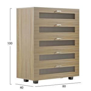 Скрин Thorgan, меламин, сонома, 5 чекмеджета 80χ40χ100hcm Hm9881,01
