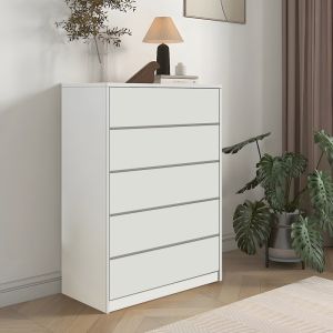 MDF chest of drawers in white shade 80x40x109cm
