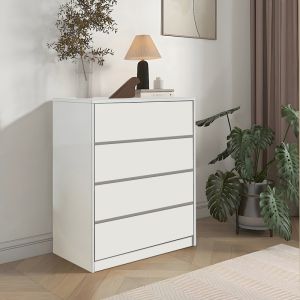 MDF chest of drawers in white shade 80x40x80cm