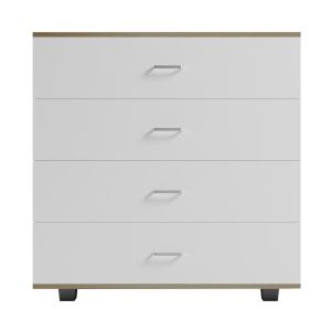 Скрин с 4 чекмеджета Hm8996,04 меламин в Sonama-бял 80x40x83hcm