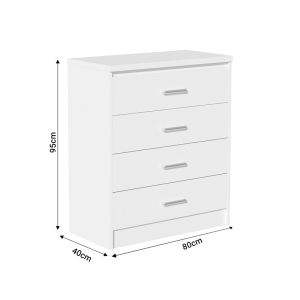 Chest of 4 drawers Olympus white 80x40x95