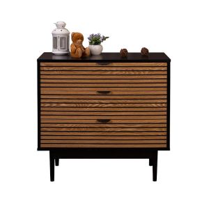 Chest of drawers Brooklyn black-natural color 80x40x75cm