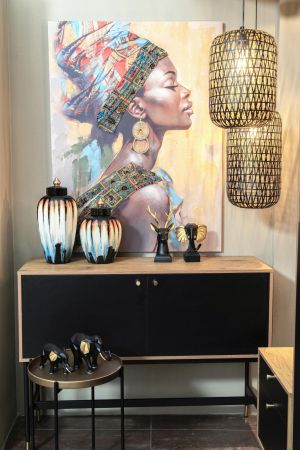 Chest of drawers-buffet with 2 cabinets Living brown-black color 120x40x90cm