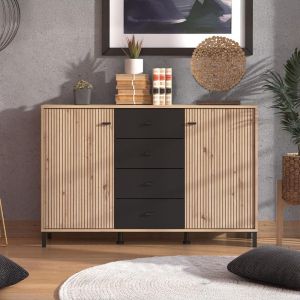 Chests of drawers-buffets Avignon 138 3k4f2v oak-black color 139x40x90cm