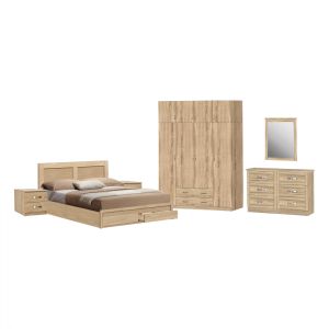 Bedroom set 7 pieces bed for mattress 150x200-nightstand-dressing table Sonama Hm11099,02
