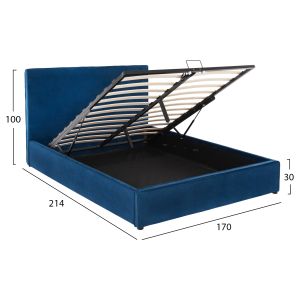 Bedroom Allie Hm584,18, 160x200cm with chest blue suede