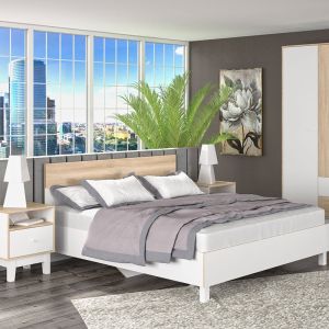 Bedroom Awell sonoma/white 160x200cm