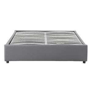 Bedroom Circe gray eco leather with drawers 150x200cm