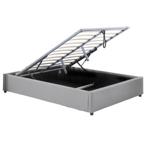Bedroom Circe gray eco leather with drawers 150x200cm