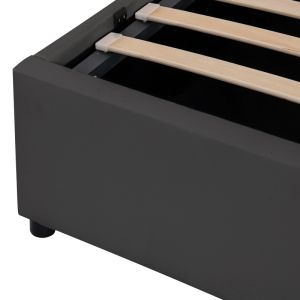 Bedroom Circe black eco-leather with mattress box 150x200cm