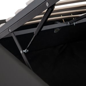 Bedroom Circe black eco-leather with mattress box 150x200cm